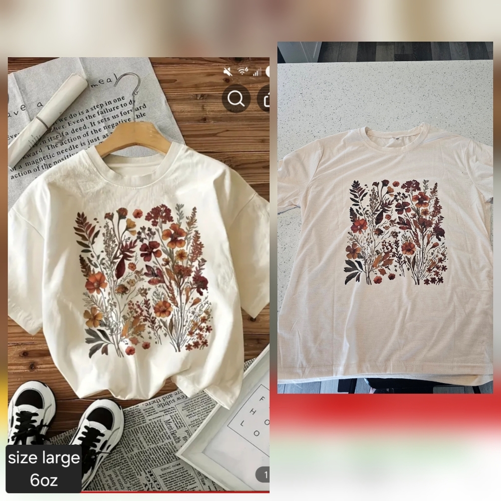 Floral Fall Spring Tee Graphic T-shirt